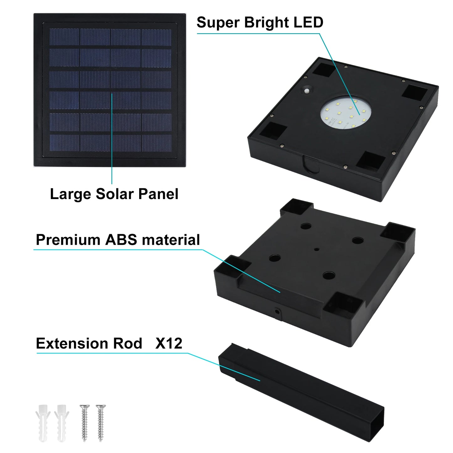 T-SUN Solcellsdriven LED Trädgårdslampa IP65