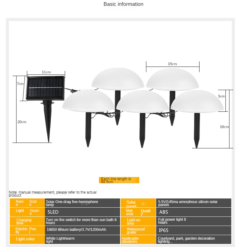 Solcellsdrivna LED Trädgårdslampor – Vattentät(5-pack)