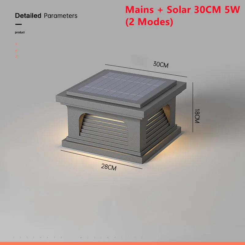 Solcellsdriven Vattentät LED-Lampa IP65 – Utomhusbelysning