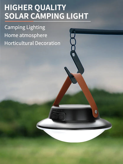 Solcellsdriven Campinglampa – 3 Ljuslägen