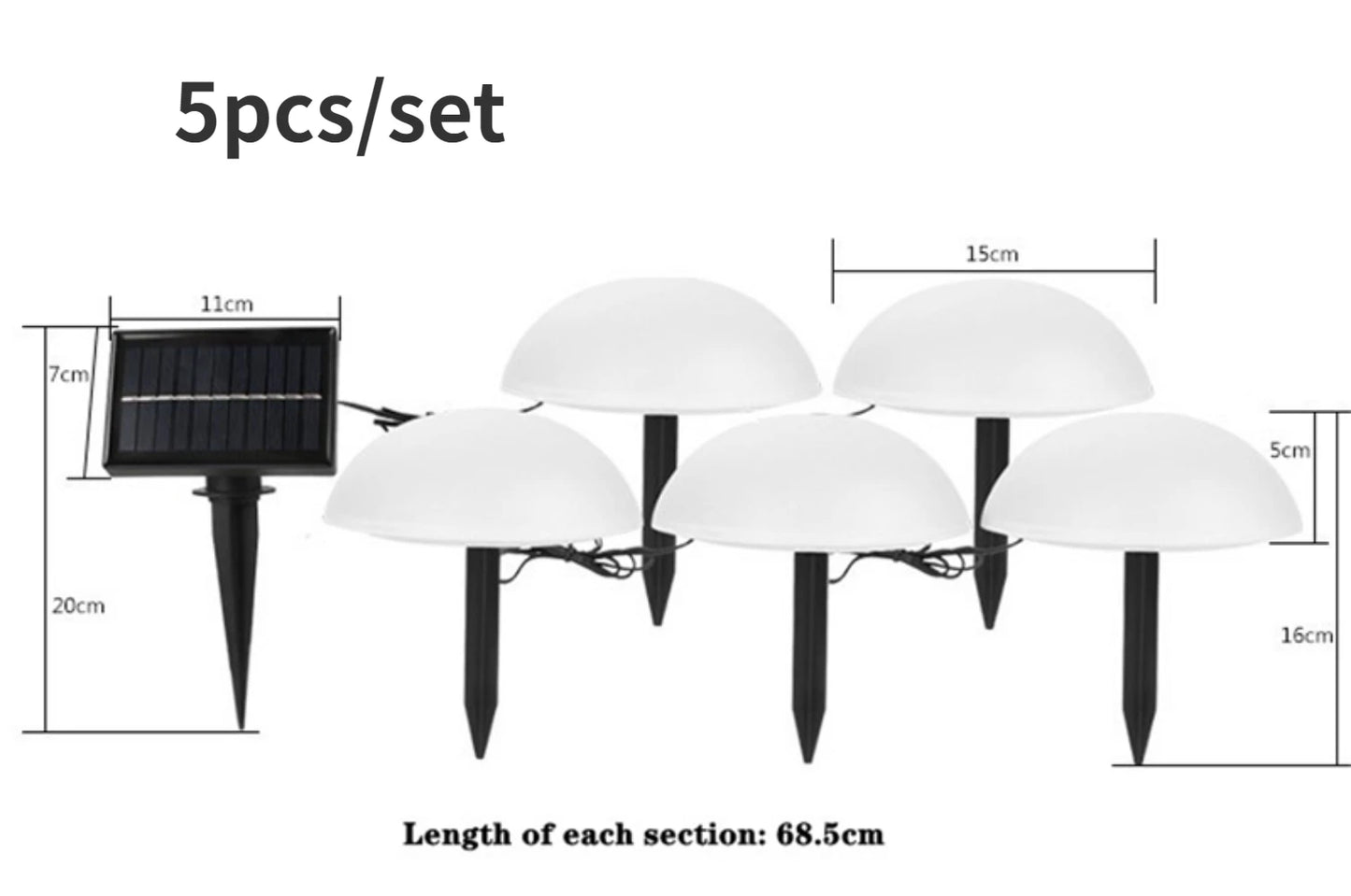 Solcellsdrivna LED Trädgårdslampor – Vattentät(5-pack)