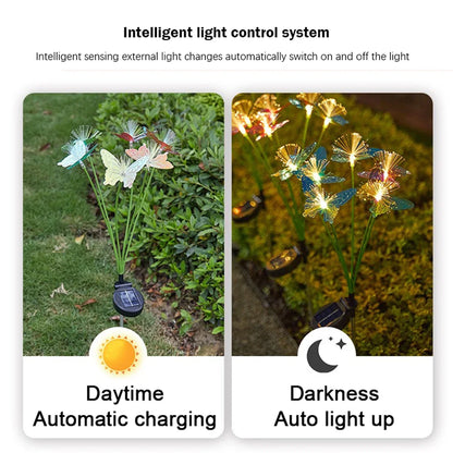LED Solcellslampa med Fjärilsdesign – Vattentät och Uppladdningsbar