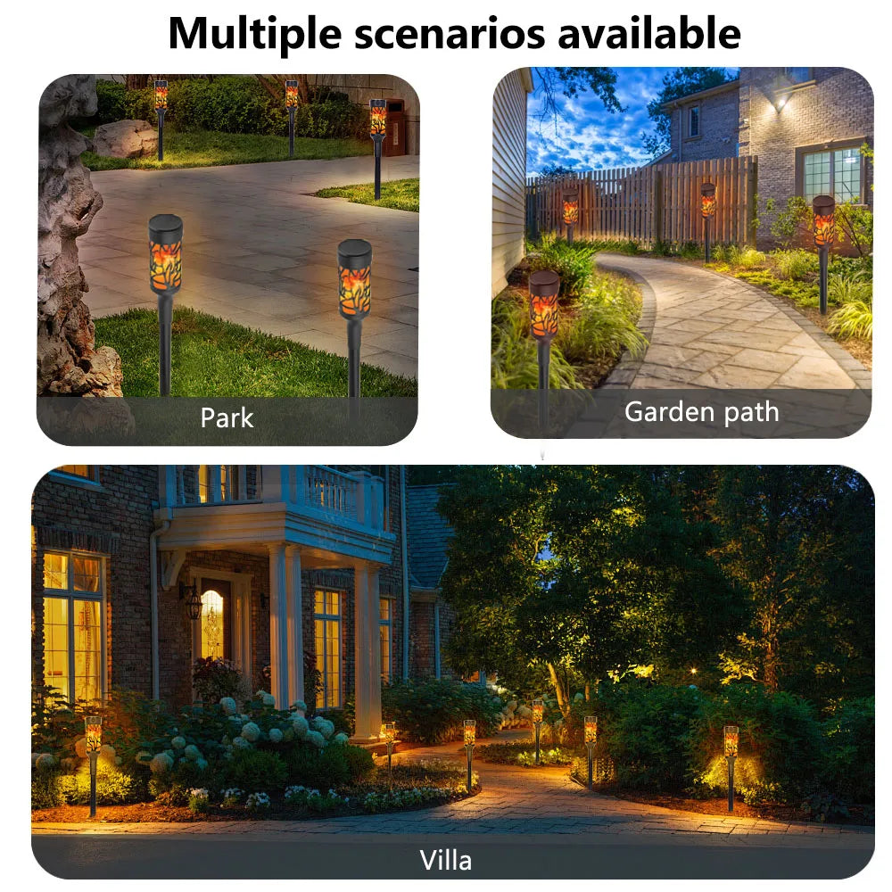 Solcellslampor med Flammande Ljus – Vattentät