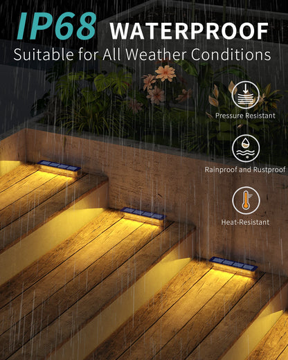Solcellsdriven LED Trapp- och Gångvägslampa – IP68 Vattentät