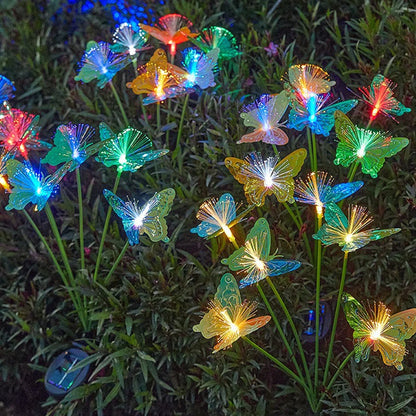 LED Solcellslampa med Fjärilsdesign – Vattentät och Uppladdningsbar